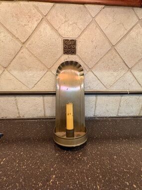 Vintage American Perlod Single Candle Brass Wall Sconces, Set of 2, New in Box